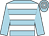 Light blue, white hoops, light blue sleeves