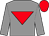 Grey, red inverted triangle, red cap