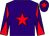 Purple, red star, diabolo on sleeves and star on cap