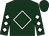 Hunter green, white diamond frame, white diamonds on sleeves