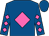 Royal blue, hot pink diamond, hot pink diamonds on sleeves