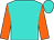 Turquoise, orange sleeves