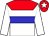 White,red yoke,blue hoop,white sleeves,white star on red cap