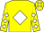 yellow, white diamond, white diamonds on sleeves and cap