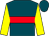 Teal, red hoop, red hoop on yellow sleeves