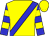 Yellow, blue sash, yellow hoops on blue sleeves