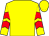 Yellow,red chevrons on sleeves