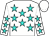 White, turquoise stars, white cap