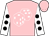 Pink, white dice, black dots on white sleeves, pink cap