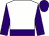White, purple belt, white band on purple sleeves, purple cap