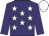 purple, white stars, purple sleeves, white cap