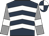 Dark blue, white chevrons, grey sleeves, white armlets, dark blue and white quartered cap