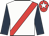white, red sash, dark blue sleeves, red cap, white star