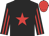 Black, red star, red stripes on sleeves, red cap