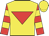 Yellow, red inverted triangle, yellow hoops on red sleeves