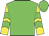 Green, 'degeyter racing stables', green chevrons on yellow sleeves