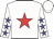 White, red star, blue stars on sleeves
