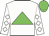 White, green triangle, white diamonds on sleeves, green cap
