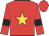 Red, gold star, black bars on sleeves