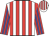 White, red stripes, red and blue striped sleeves