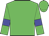 Lime, lime 'v' on blue ball, blue bars on sleeves, lime cap