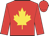 Red, gold maple leaf, red cap