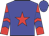 Blue, red star, blue chevrons on red sleeves