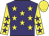 Purple, yellow stars, purple stars on yellow sleeves, yellow cap