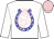 White, blue horseshoe, pink rose bud, pink cap